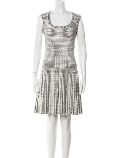 Pre-owned Alaïa Patterned Mini Dress In Neutrals