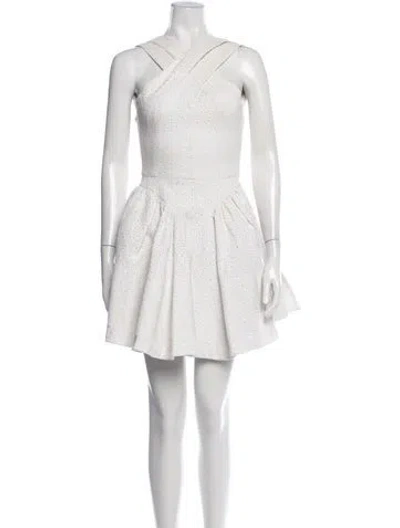 Pre-owned Alaïa Patterned Mini Dress In Neutrals