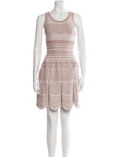 Pre-owned Alaïa Patterned Mini Dress In Pink