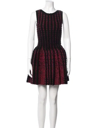 Pre-owned Alaïa Patterned Mini Dress W/ Tags In Black