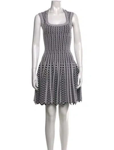 Pre-owned Alaïa Patterned Mini Dress In White
