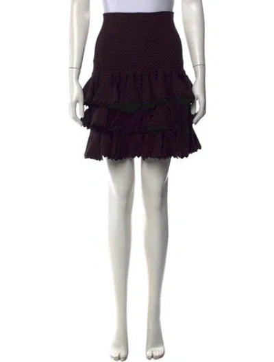 Pre-owned Alaïa Patterned Mini Skirt In Black