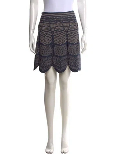 Pre-owned Alaïa Patterned Mini Skirt In Blue