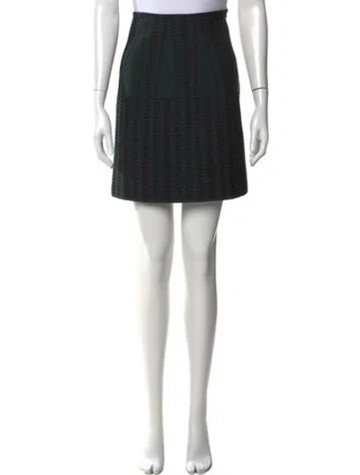 Pre-owned Alaïa Patterned Mini Skirt In Green