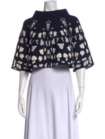 Pre-owned Alaïa Patterned Mock Neck Sweater In Multi
