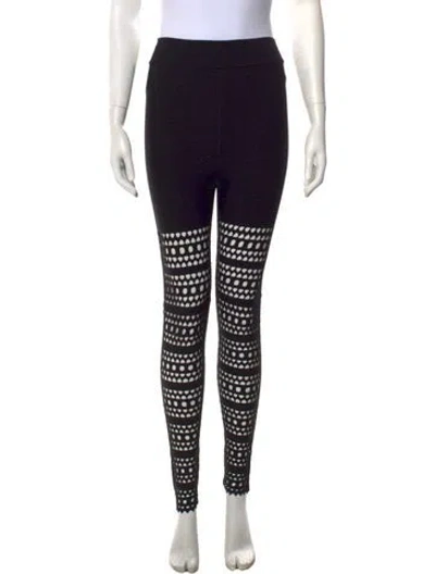 Pre-owned Alaïa Patterned Skinny Leg Pants In Black
