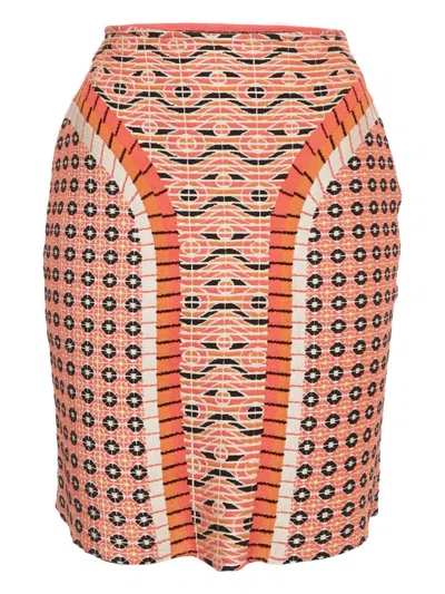 Pre-owned Alaïa Patterned Skirt In Orange