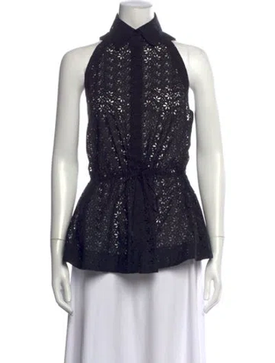 Pre-owned Alaïa Patterned Sleeveless Top In Black