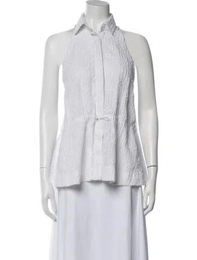 Pre-owned Alaïa Patterned Sleeveless Top In White