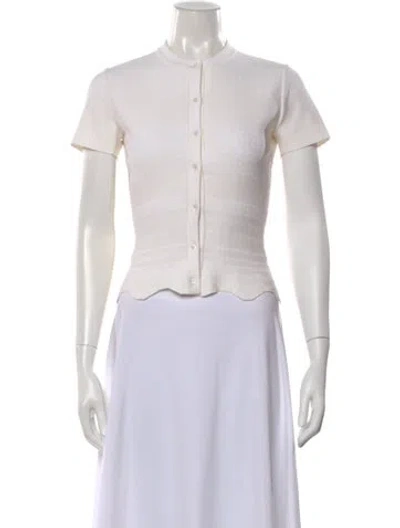 Pre-owned Alaïa Patterned Sweater In White