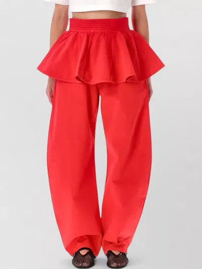 Alaïa Peplum Belt Tinted Denim In Red