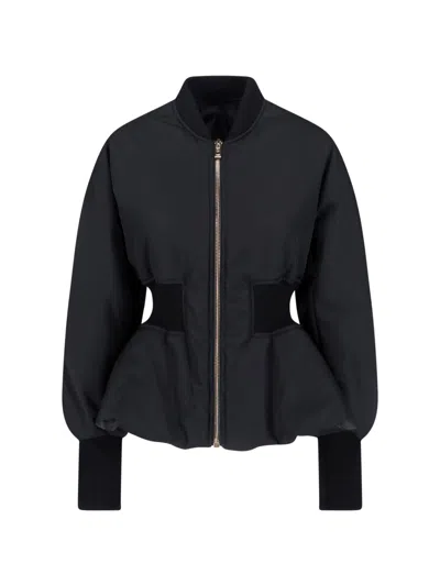 Alaïa 'peplum' Bomber Jacket In Black
