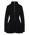 Alaïa Ribbed Wool And Cashmere-blend Peplum Cardigan In Black