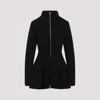 Alaïa Ribbed Wool And Cashmere-blend Peplum Cardigan In Noir Alaia