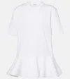 Alaïa Peplum T-shirt With Draped Hem Detail In White