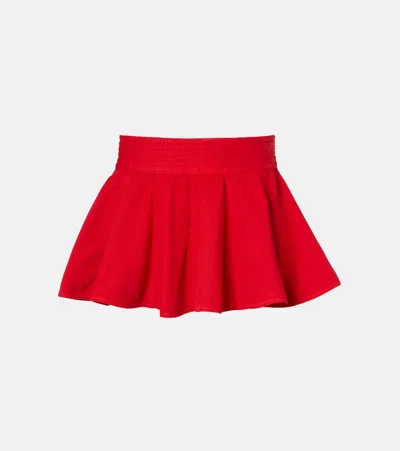 Alaïa Peplum Denim Belt In Red