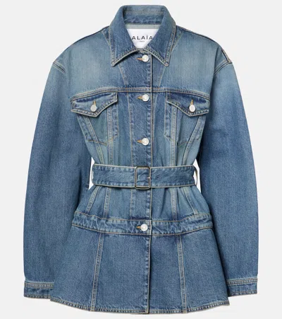 ALAÏA PEPLUM DENIM JACKET