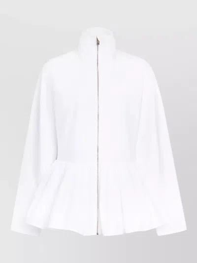 Alaïa Peplum Jacket High Collar Long Sleeves In Animal Print