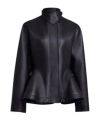 Alaïa Womens Noir Alaia Peplum Band-collar Leather Jacket In Black