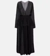 Alaïa Peplum Midi Dress In Noir Alaia