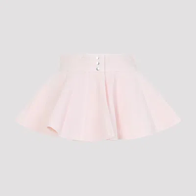 Alaïa Peplum Mini Skirt With Tinted Denim Belt In Purple