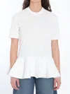 Alaïa Peplum T-shirt With Draped Hem Detail