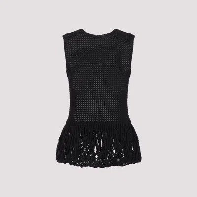 Alaïa Peplum Tank Top In Black