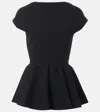 Alaïa Womens Skater Pleated Knitted Mini Dress Noir Alaia In Black