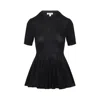 Alaïa Womens Noir Alaia Short-sleeve Peplum Wool Top In Black