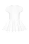 Alaïa Womens Peplum Cap-sleeves Knitted Top Blanc In Blanc