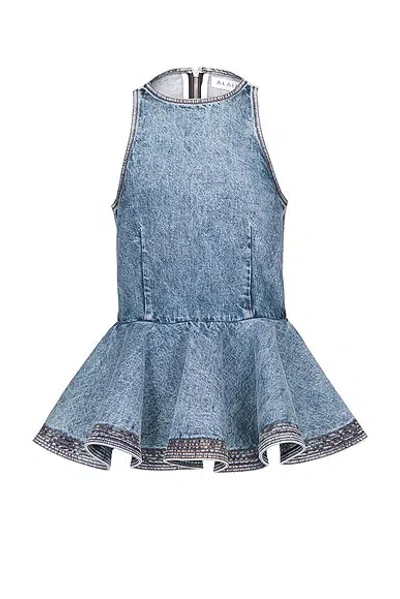 Alaïa Alaîªa Peplum Top In Blue