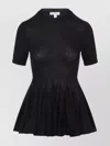 Alaïa Womens Noir Alaia Short-sleeve Peplum Wool Top In Black