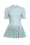 Alaïa Wool Peplum Top In Blue