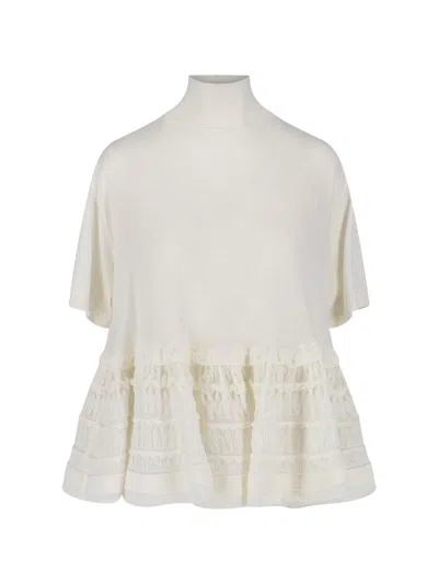 Alaïa Peplum Top In White