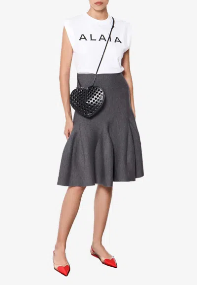Alaïa Peplum Wool Skirt In Black