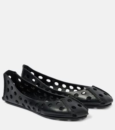 ALAÏA ALAÏA PERFO LEATHER BALLET FLATS