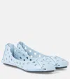 Alaïa Perforated Leather Ballerina Flats In Blau