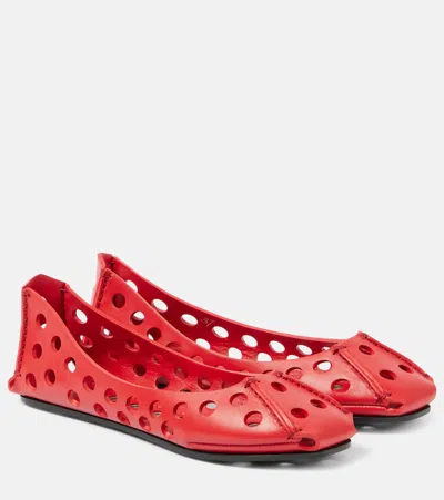 ALAÏA ALAÏA LEATHER BALLET FLATS