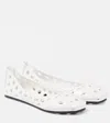 Alaïa Perforated Leather Ballet Flats In White