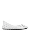Alaïa Perforated Leather Ballet Flats In White