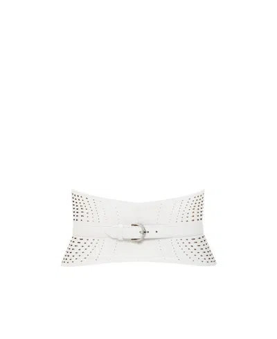 Alaïa Perforated Belt In White