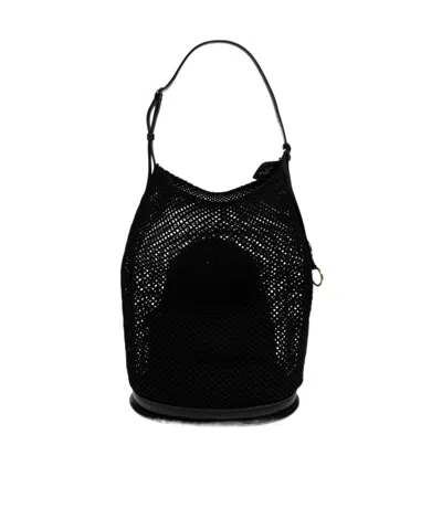 Alaïa Perforated Bucket Bag In Black