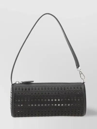 Alaïa Perforated Cylinder Chain Cross-body Bag In Black
