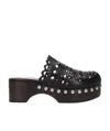Alaïa Vienne Perforated Calfskin Mule Clogs In Black