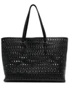 Alaïa Mina 44 Perforated Leather Tote In Black