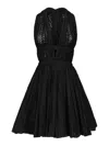 Alaïa Perforated Poplin Mini Dress In Black
