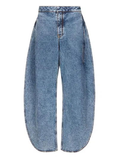 Alaïa Petal Denim Jeans In Blue