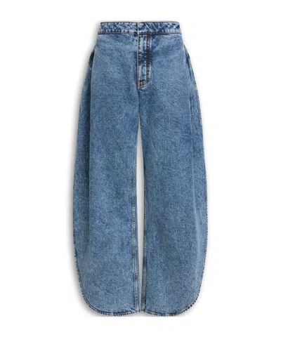 Alaïa Petal Denim Pants In Blue