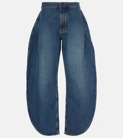 ALAÏA ALAÏA PETAL HIGH-RISE BARREL-LEG JEANS