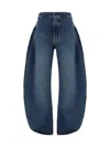Alaïa Round Stretch Mid-rise Wide-leg Jeans In Bleu Vintage